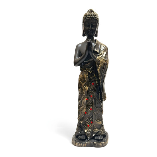 Ayakta Dua Eden Uzun Buda Figürü, 38 cm