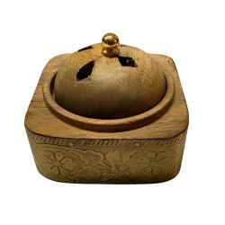 Delikli Kubbe Kapaklı Kare Ahşap Konik Tütsülük
