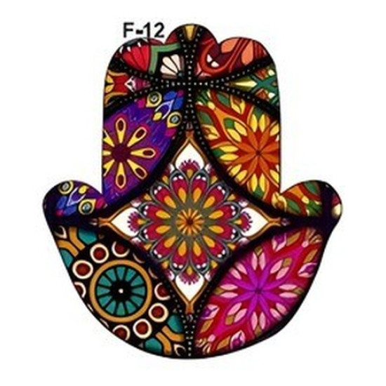 Desenli Epoksi Kaplamalı Hamsa Eli Tütsülük