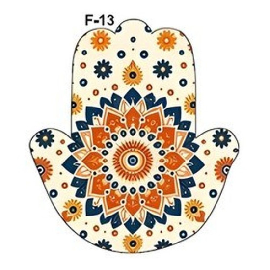 Desenli Epoksi Kaplamalı Hamsa Eli Tütsülük