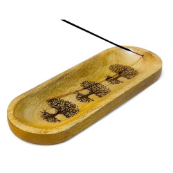 Geniş Oval Tablalı Ahşap Çubuk Tütsülük