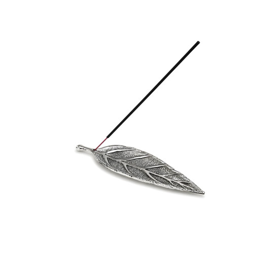 Kabartma Damarlı Metal Yaprak Tütsülük, 22 cm
