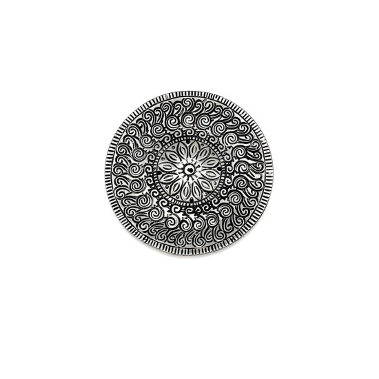 Kabartma Motifli Yuvarlak Metal Çubuk Tütsülük