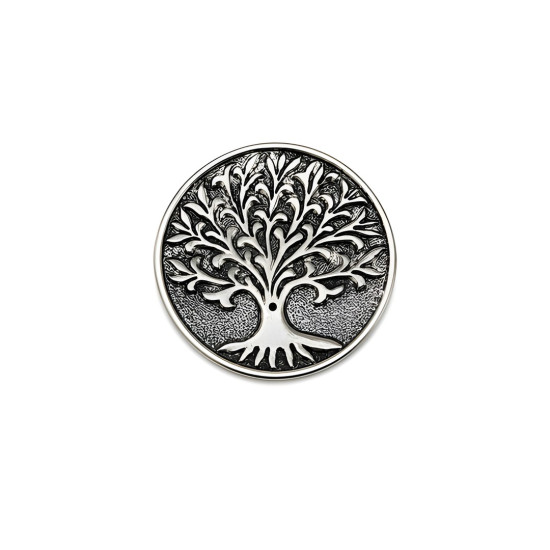 Kabartma Motifli Yuvarlak Metal Çubuk Tütsülük