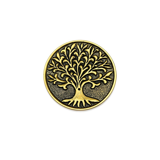 Kabartma Motifli Yuvarlak Metal Çubuk Tütsülük