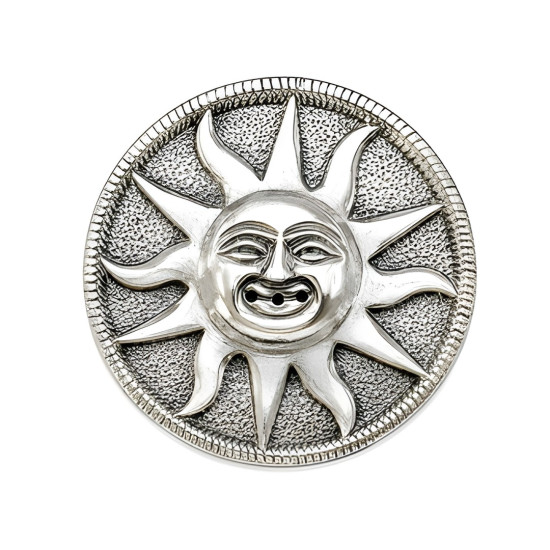 Kabartma Motifli Yuvarlak Metal Çubuk Tütsülük