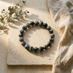 Karlı Obsidyen Bileklik, 8 mm Karlı Obsidyen Bileklik, 8 mm