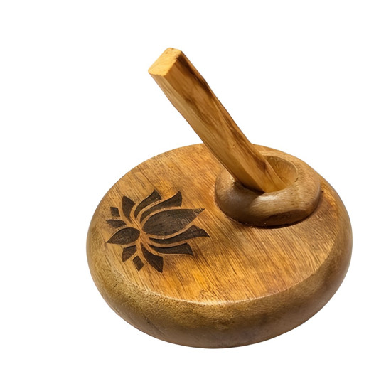 Motifli Yuvarlak Ahşap Palo Santo Tutacağı