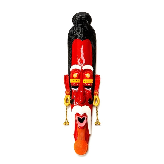 Uzun Yüzlü Büyük Boy Boyalı Metal Duvar Maskesi