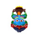 Yılan Taçlı Boyalı Metal Duvar Maskesi