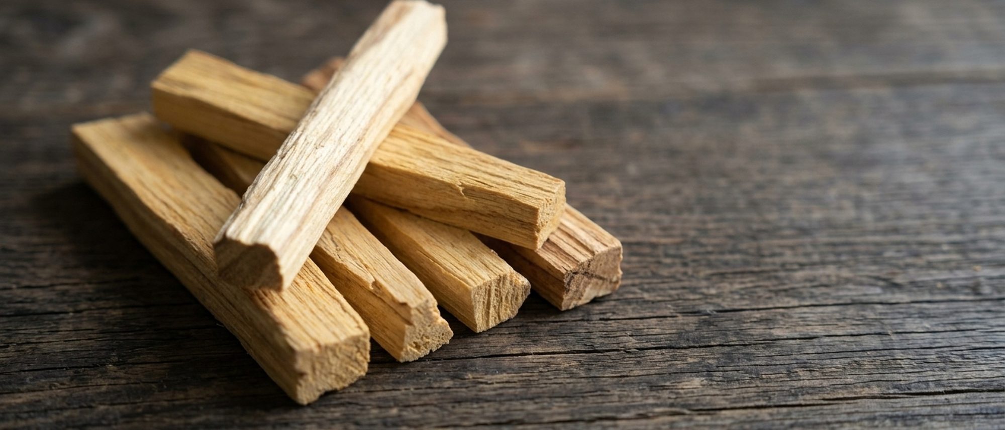 Palo Santo çubuğunun lifli damar dokusu, yakın plan
